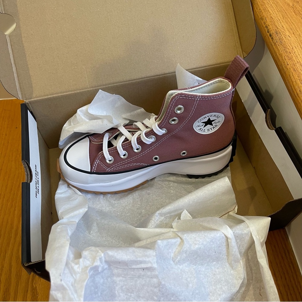 NWT Converse Run Star Hike Platform in saddle high top Chuck Taylor - Picture 7 of 11